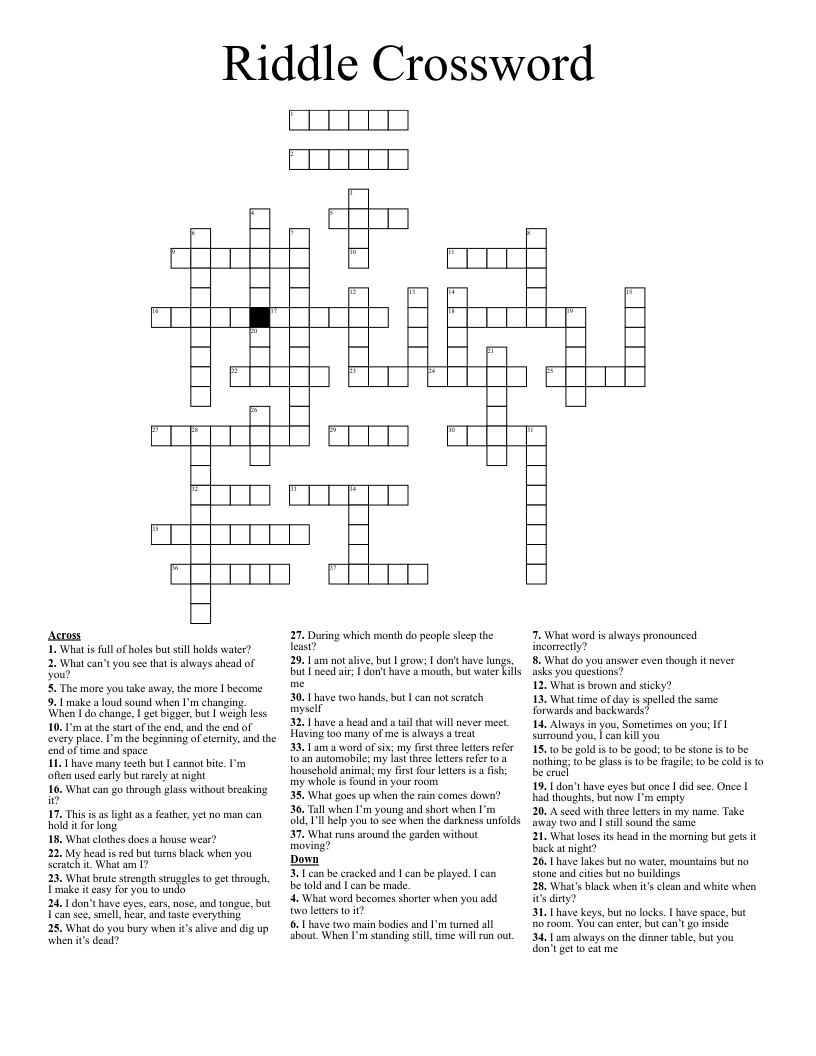 Riddle Crossword - WordMint