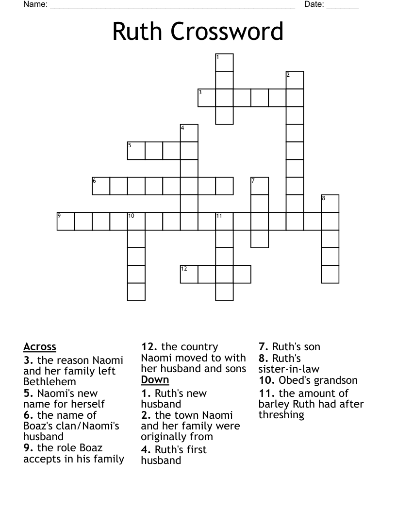 Ruth Crossword WordMint