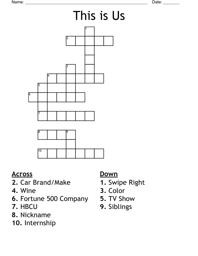 This is Us Crossword WordMint