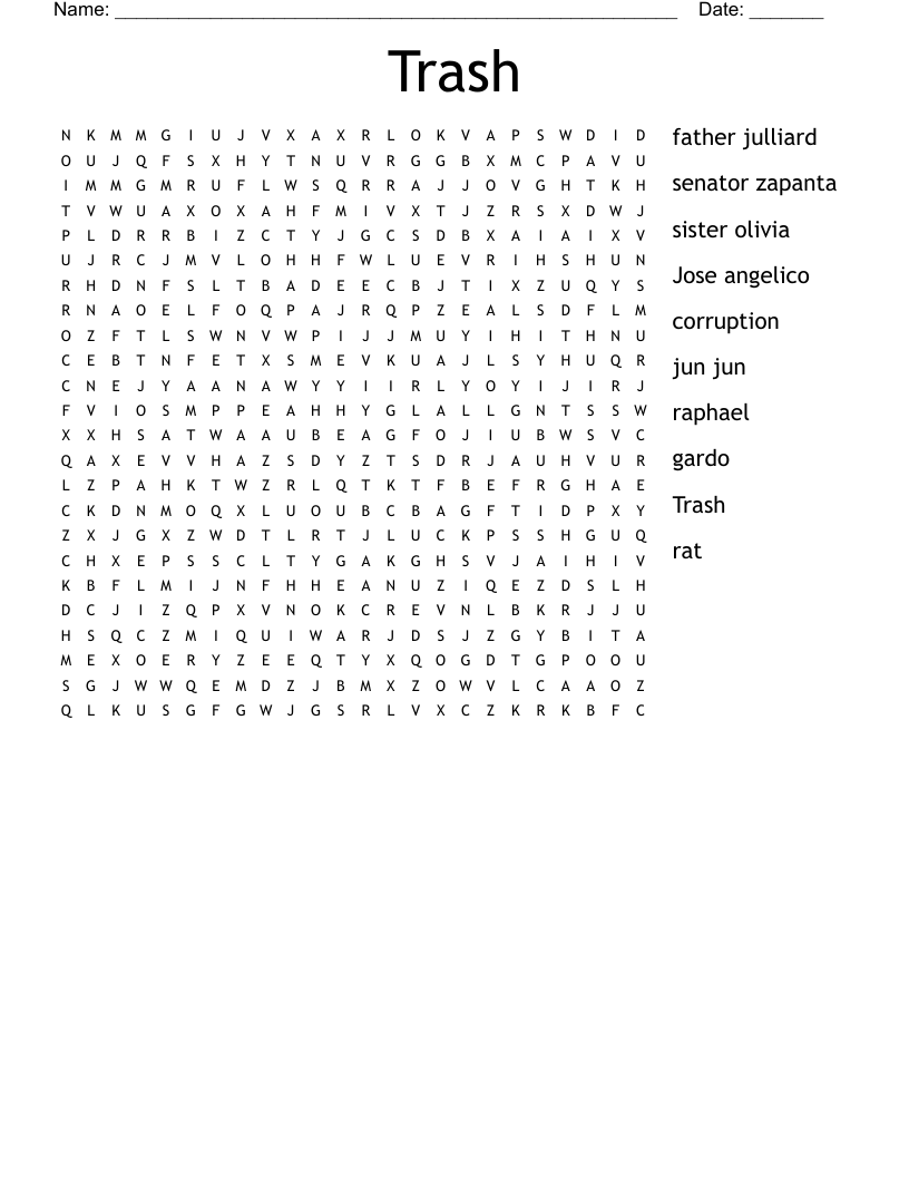 Similar to Trash Characters and the Items in Jose Angelico's Bag