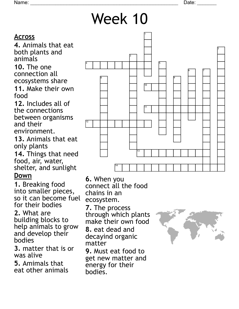 Natural Selection & Adaptations Crossword WordMint