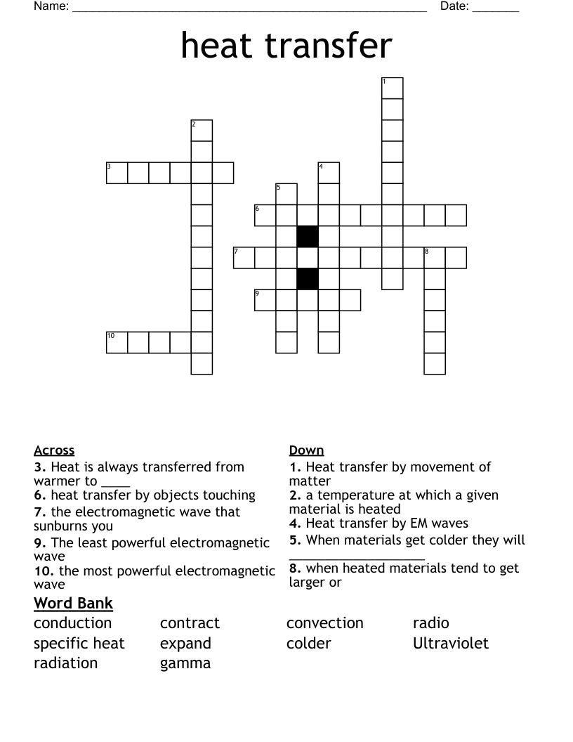 heat transfer Crossword WordMint