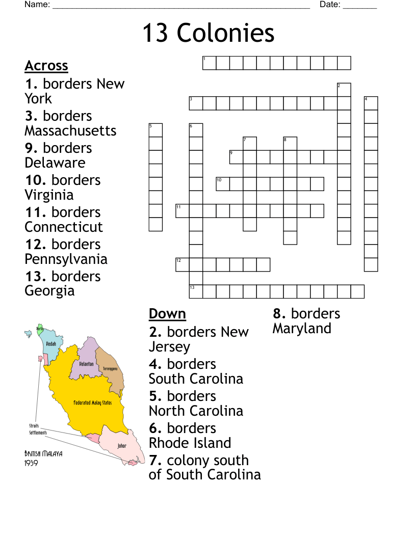 Original 13 Colonies Word Search - WordMint