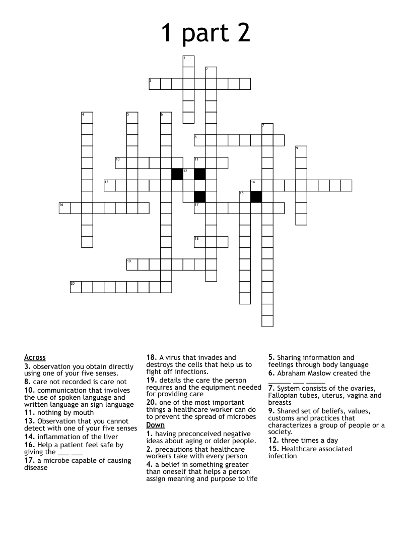 1 part 2 Crossword WordMint