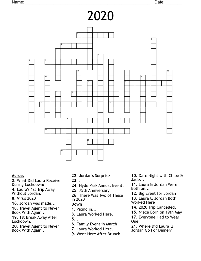 2020 Crossword WordMint