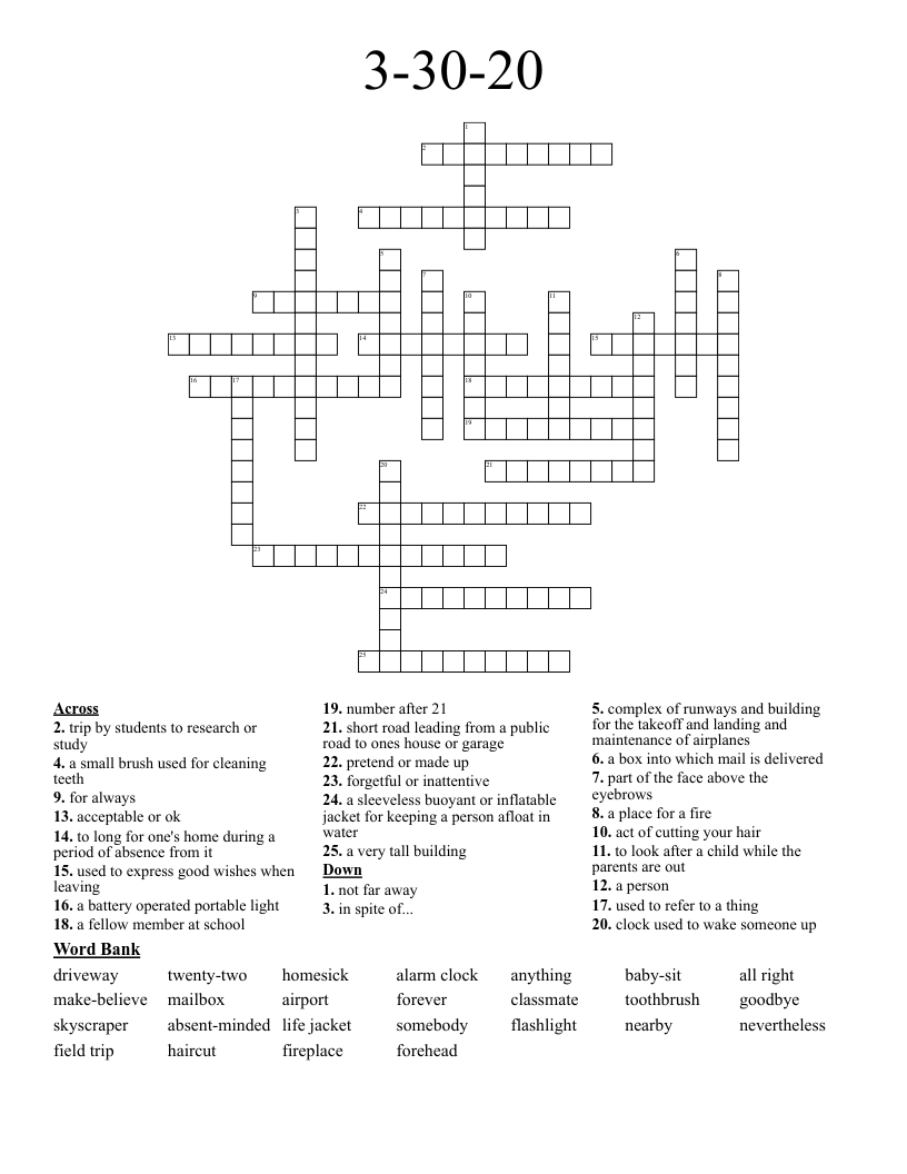 33020 Crossword WordMint