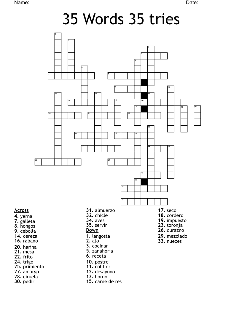 35 Words 35 tries Crossword WordMint