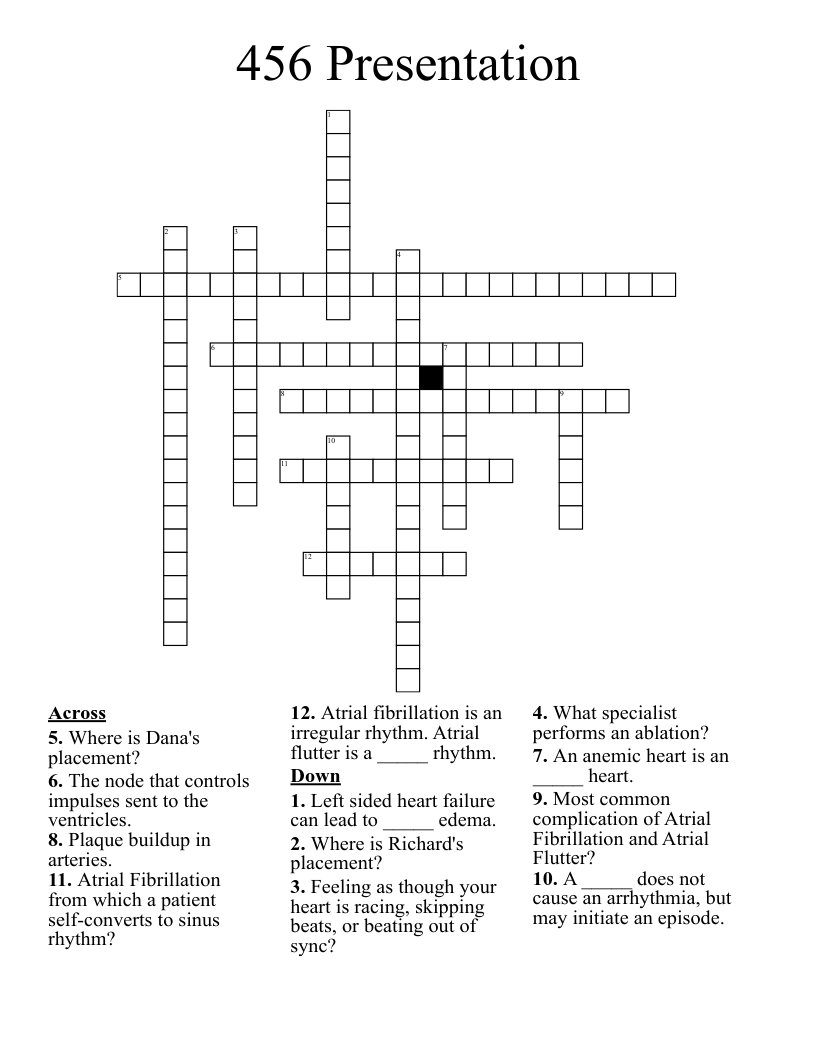 456 Presentation Crossword WordMint