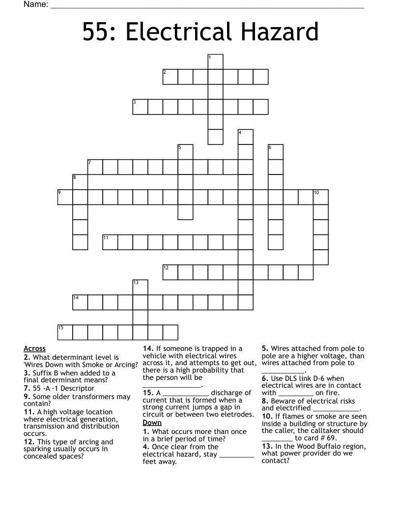 Electrical Tools And Materials Crossword Puzzle, 60 OFF