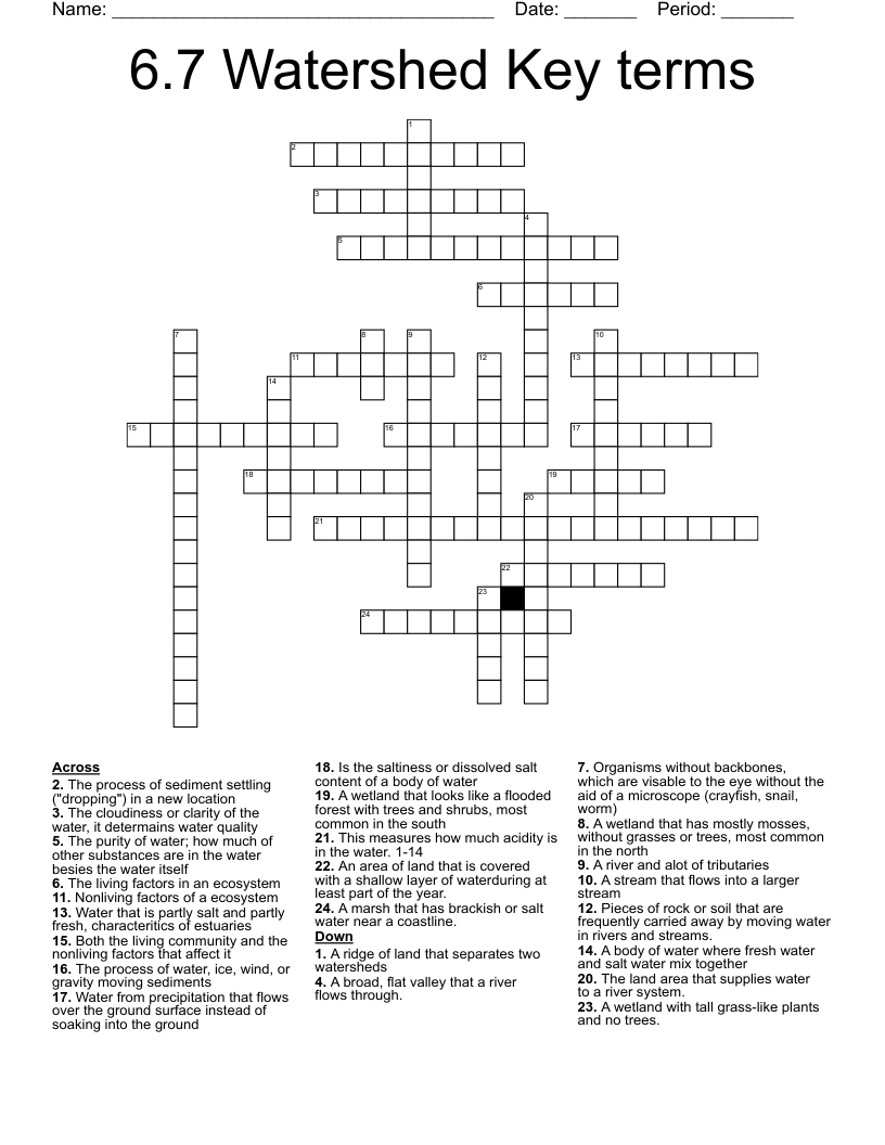 Rivers Crossword WordMint