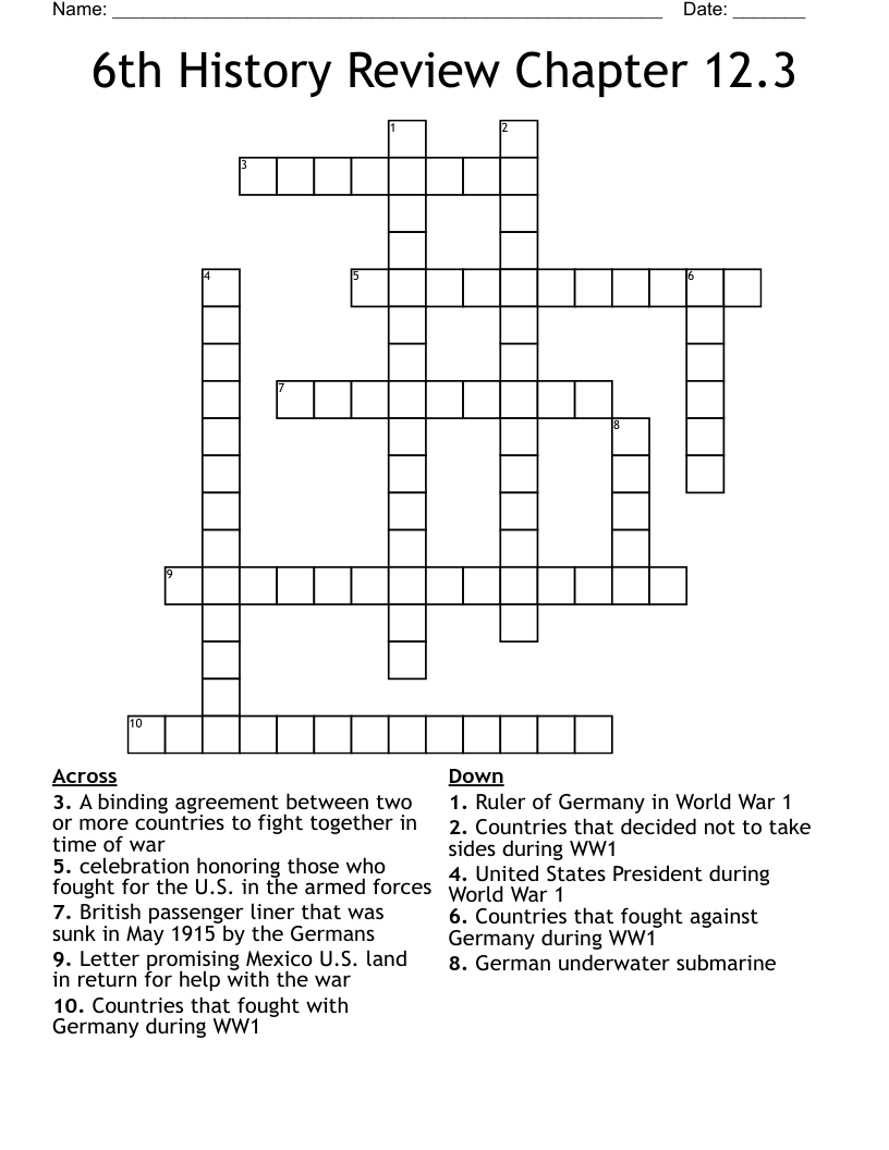 Military Crosswords, Word Searches, Bingo Cards WordMint