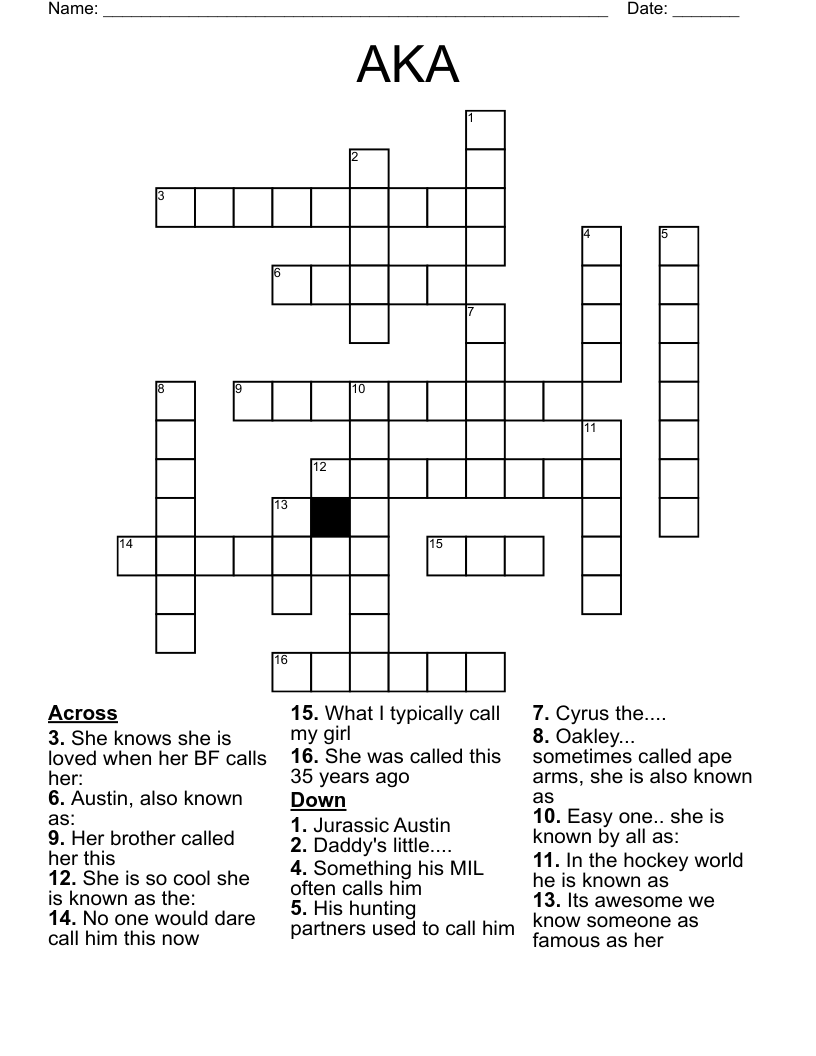 AKA Crossword WordMint