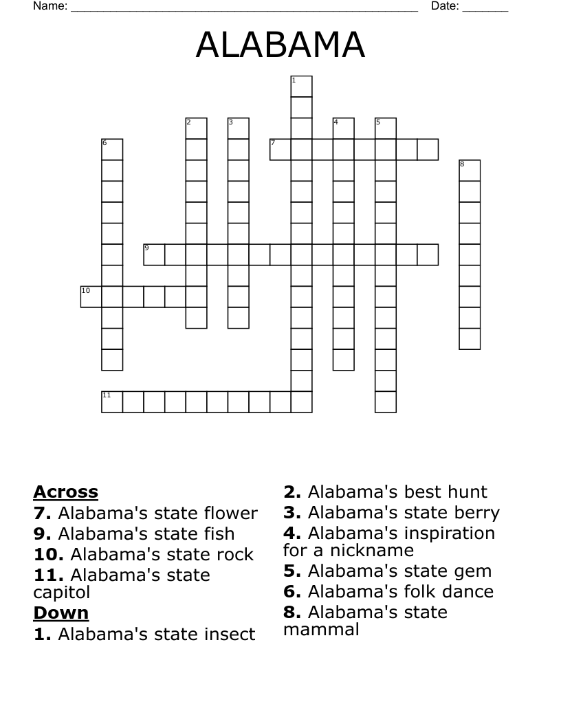 ALABAMA Crossword WordMint