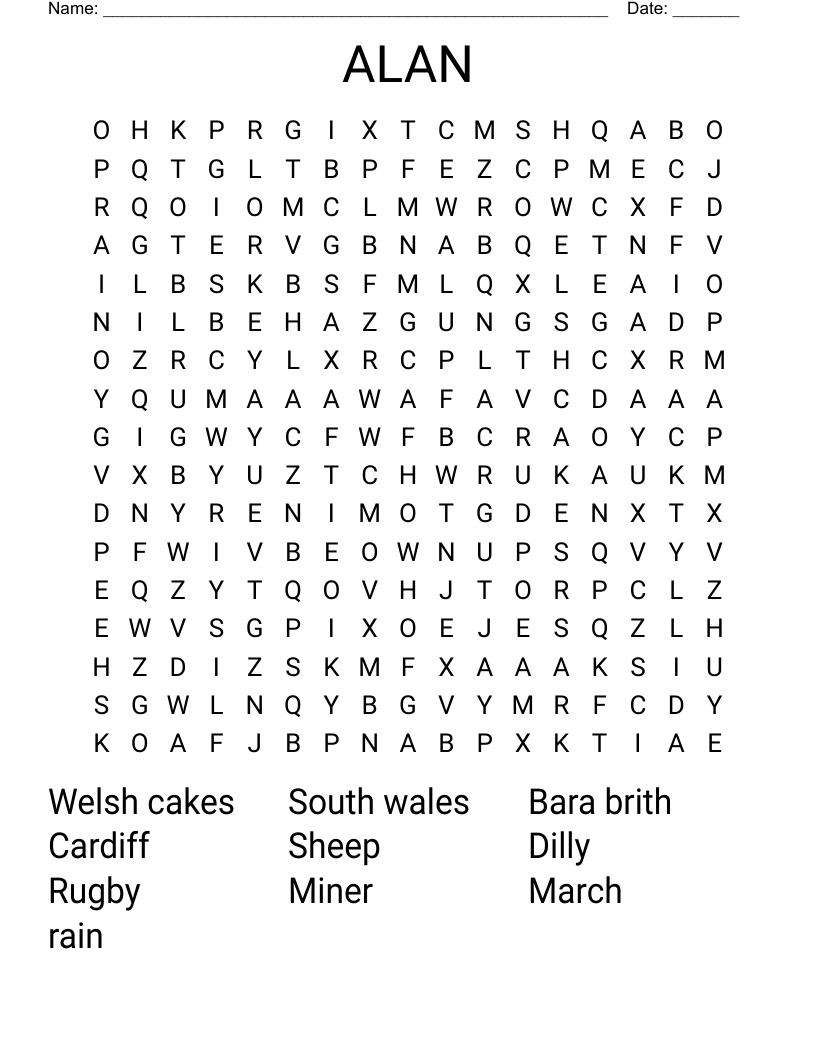 ALAN Word Search WordMint
