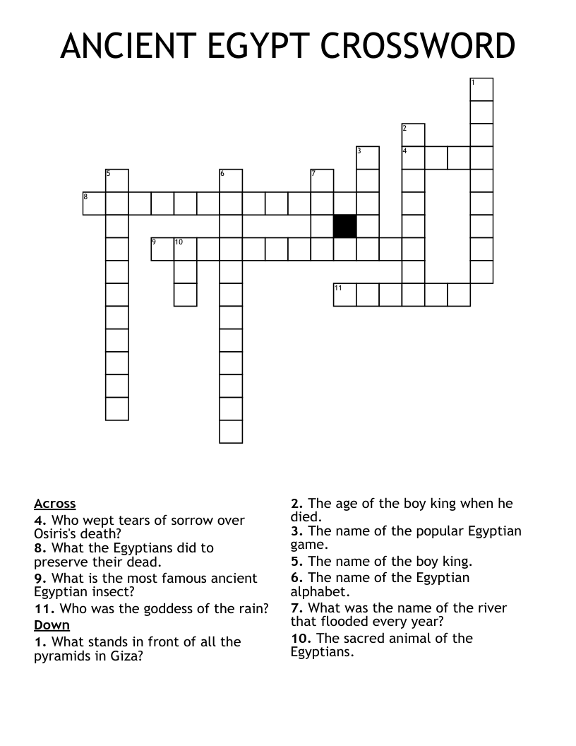 ANCIENT EGYPT CROSSWORD WordMint