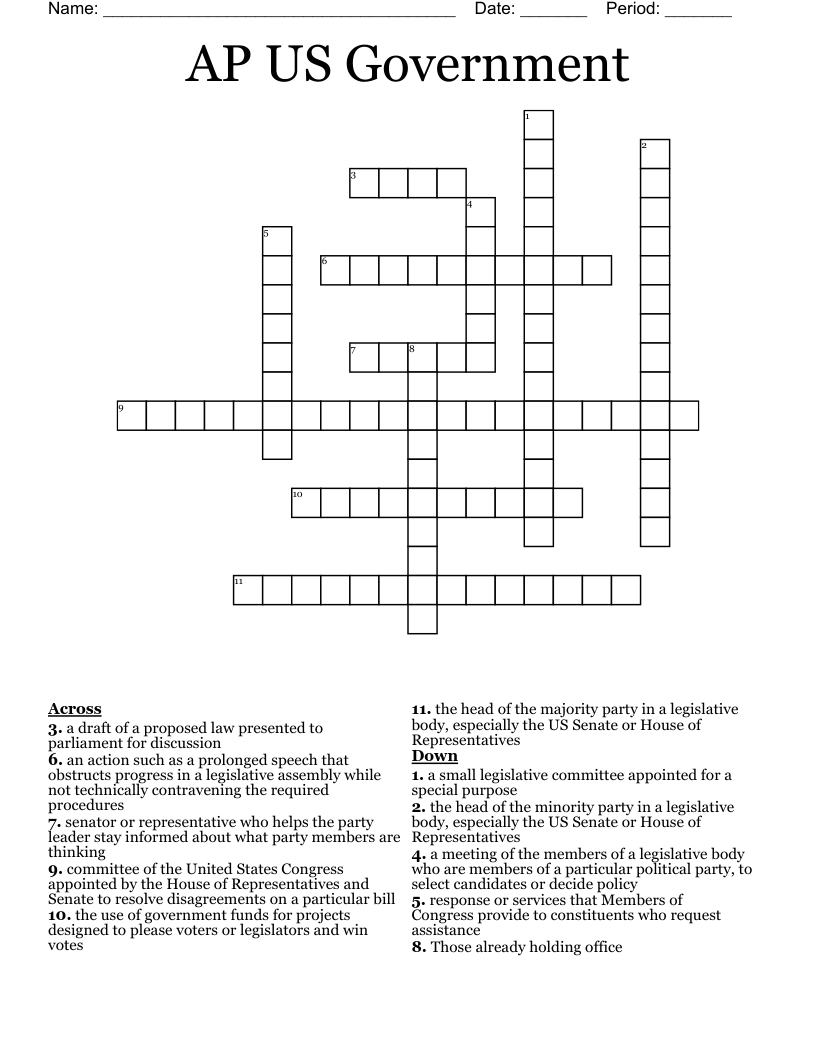 AP US Government Crossword - WordMint