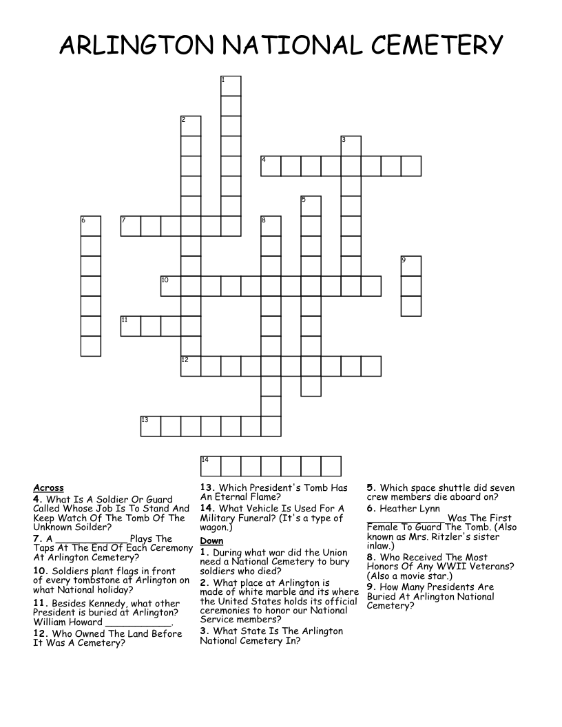 Veteran's Day Crossword WordMint