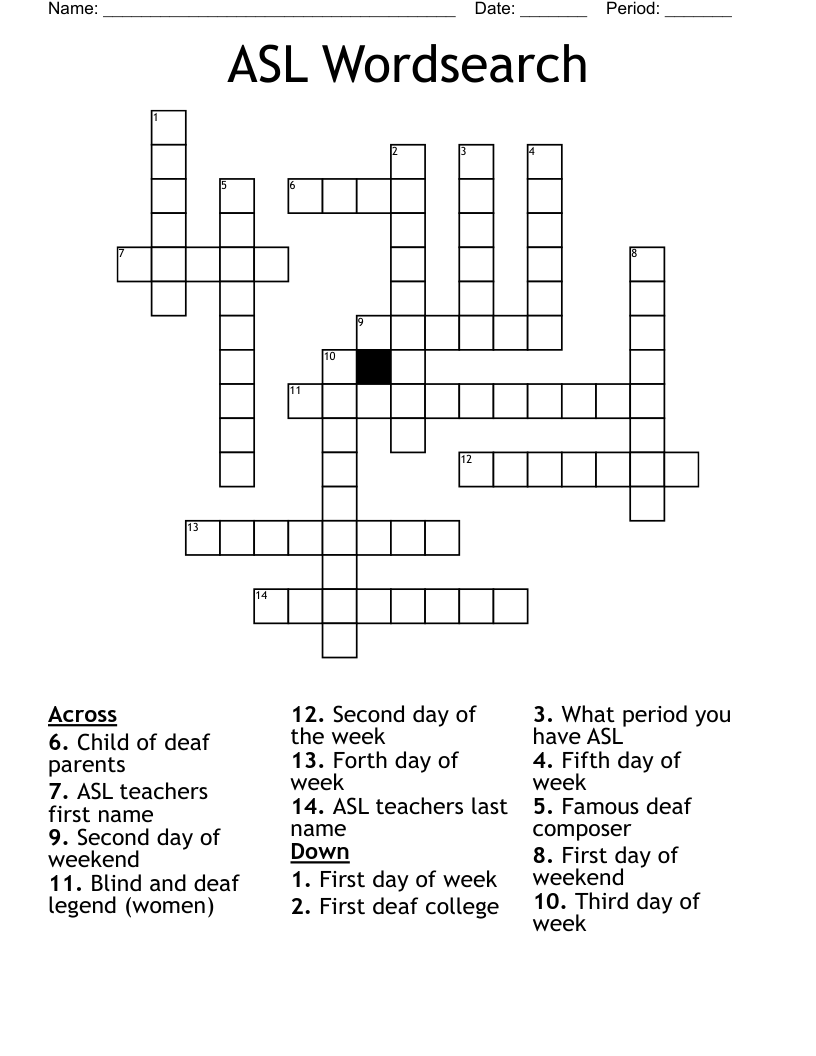 American Sign Language 1 Word Search - WordMint