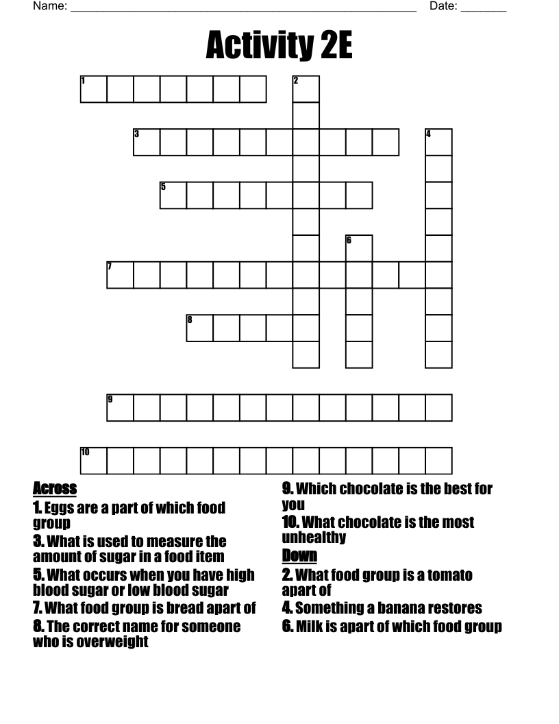 Activity 2E Crossword - WordMint