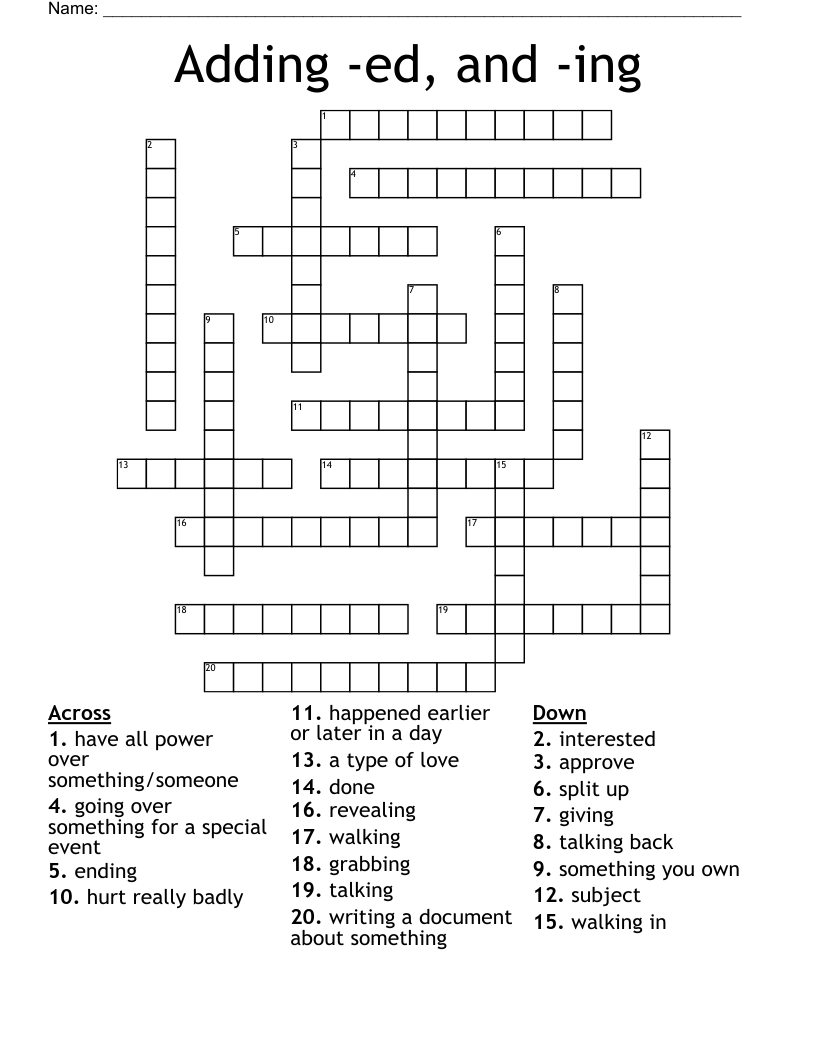 ed endings Word Search WordMint
