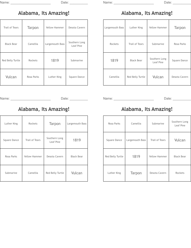 Alabama Word Search WordMint