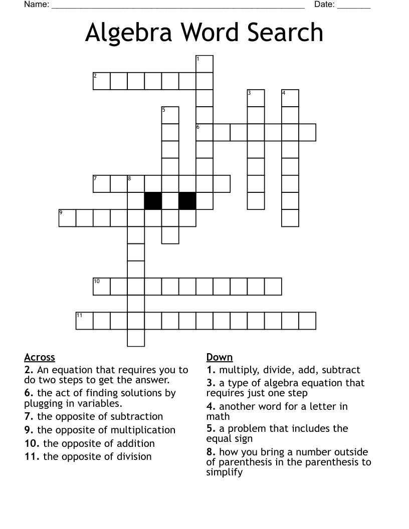 Algebra Vocabulary Word Search Printable - Word Search Maker