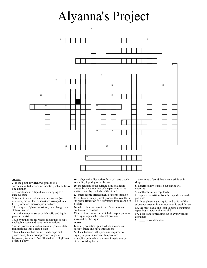 Alyanna's Project Crossword WordMint
