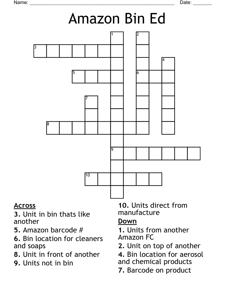 Amazon Bin Ed Crossword WordMint