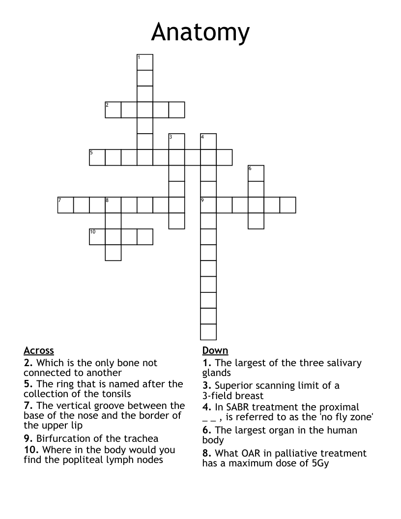 Anatomy Crossword WordMint