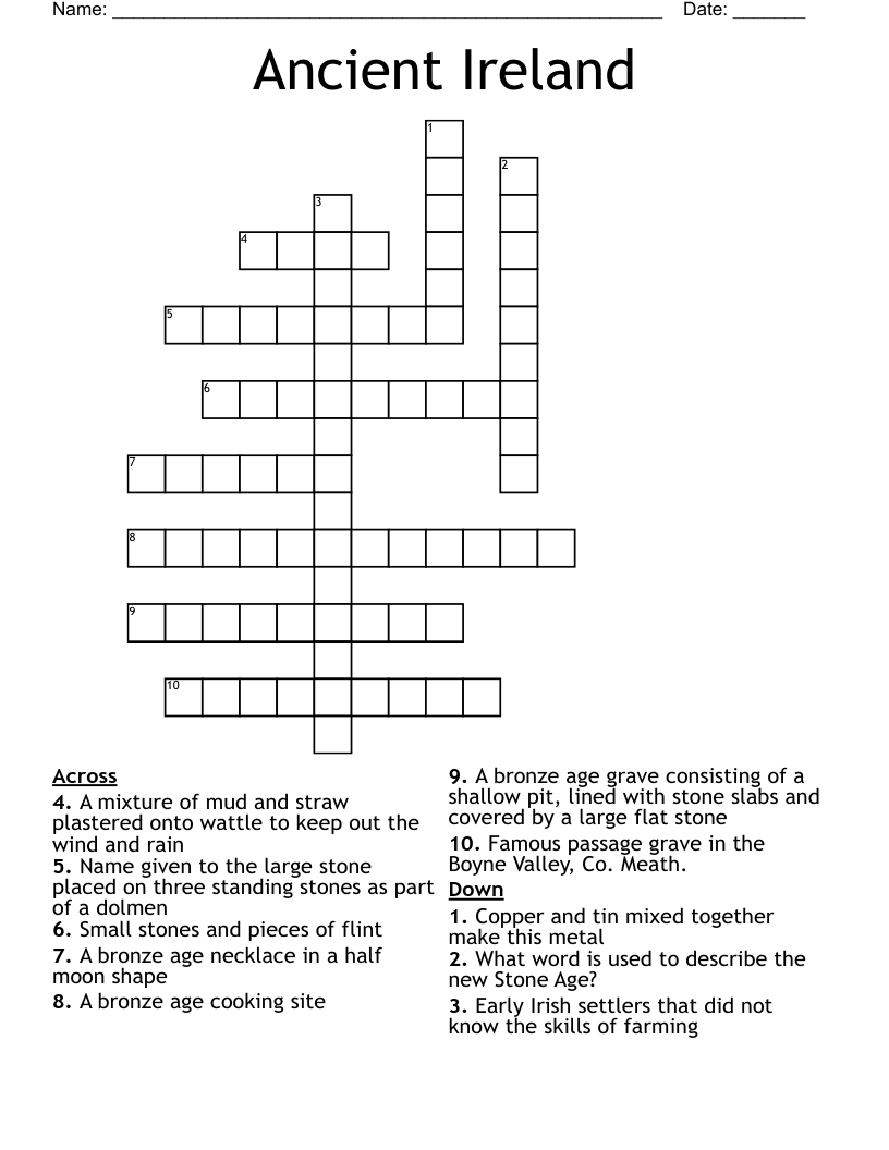 Ancient Ireland Crossword WordMint