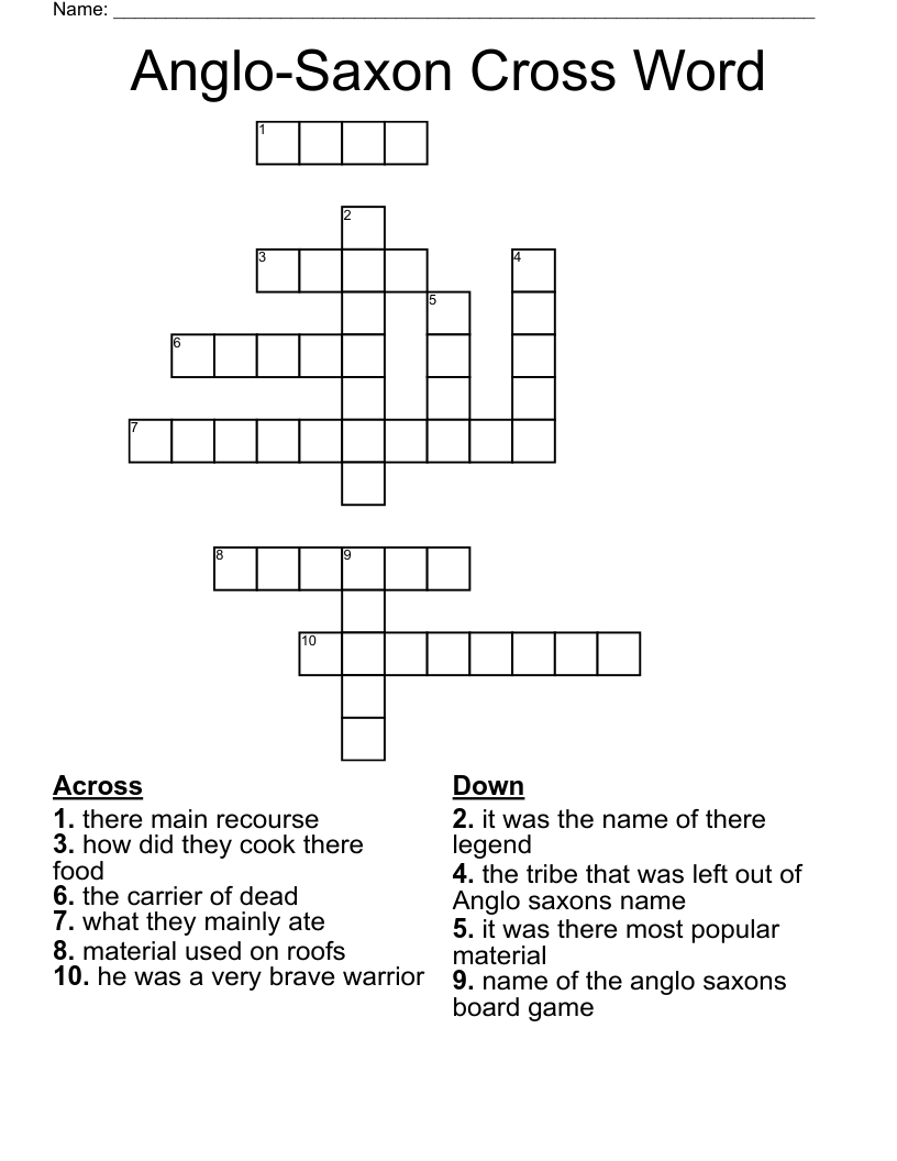 AngloSaxon Cross Word WordMint