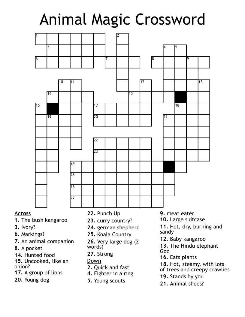 large kangaroo crossword clue clevertabatha
