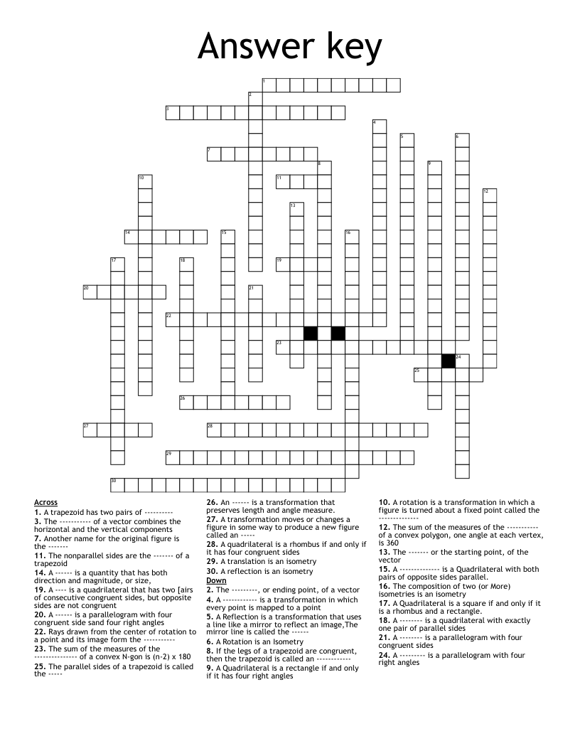 Answer key Crossword - WordMint