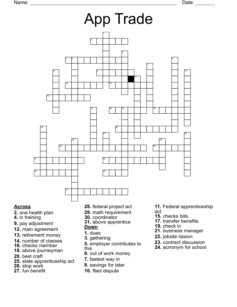 App Trade Crossword WordMint