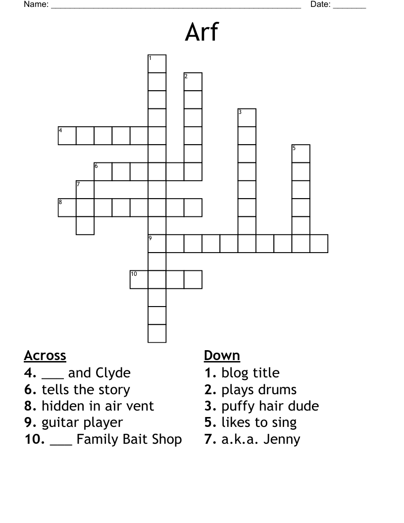 Arf Crossword WordMint