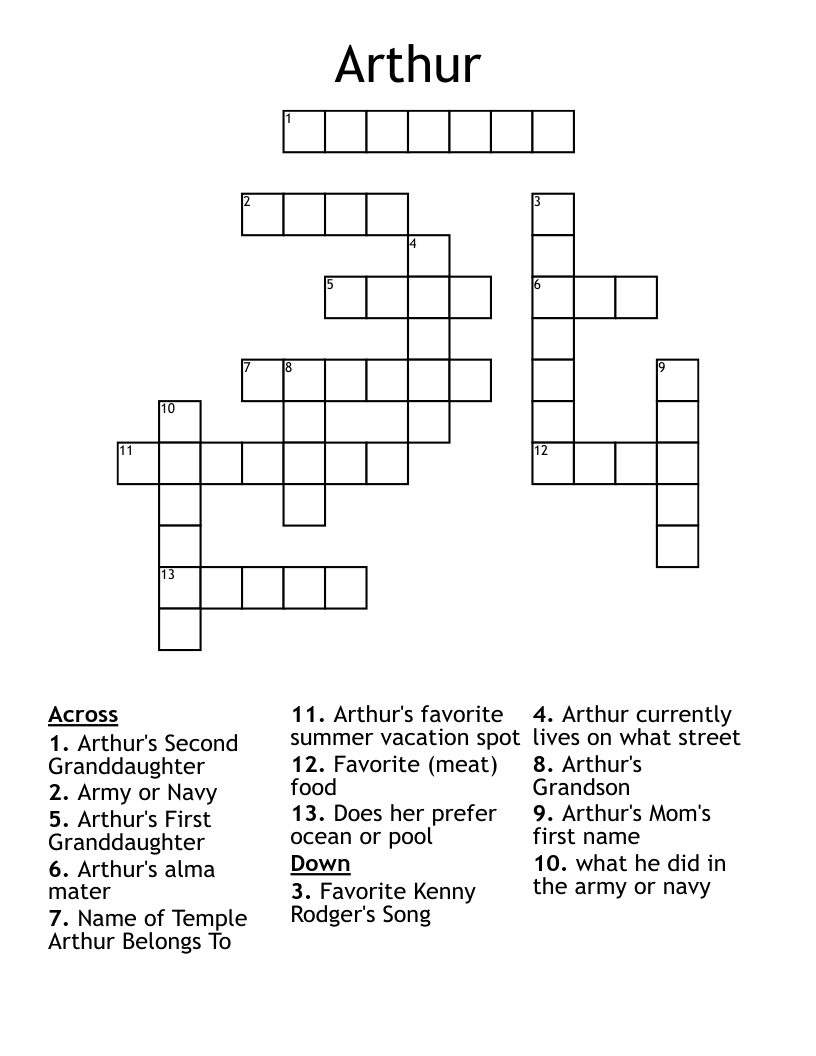 Arthur Crossword WordMint