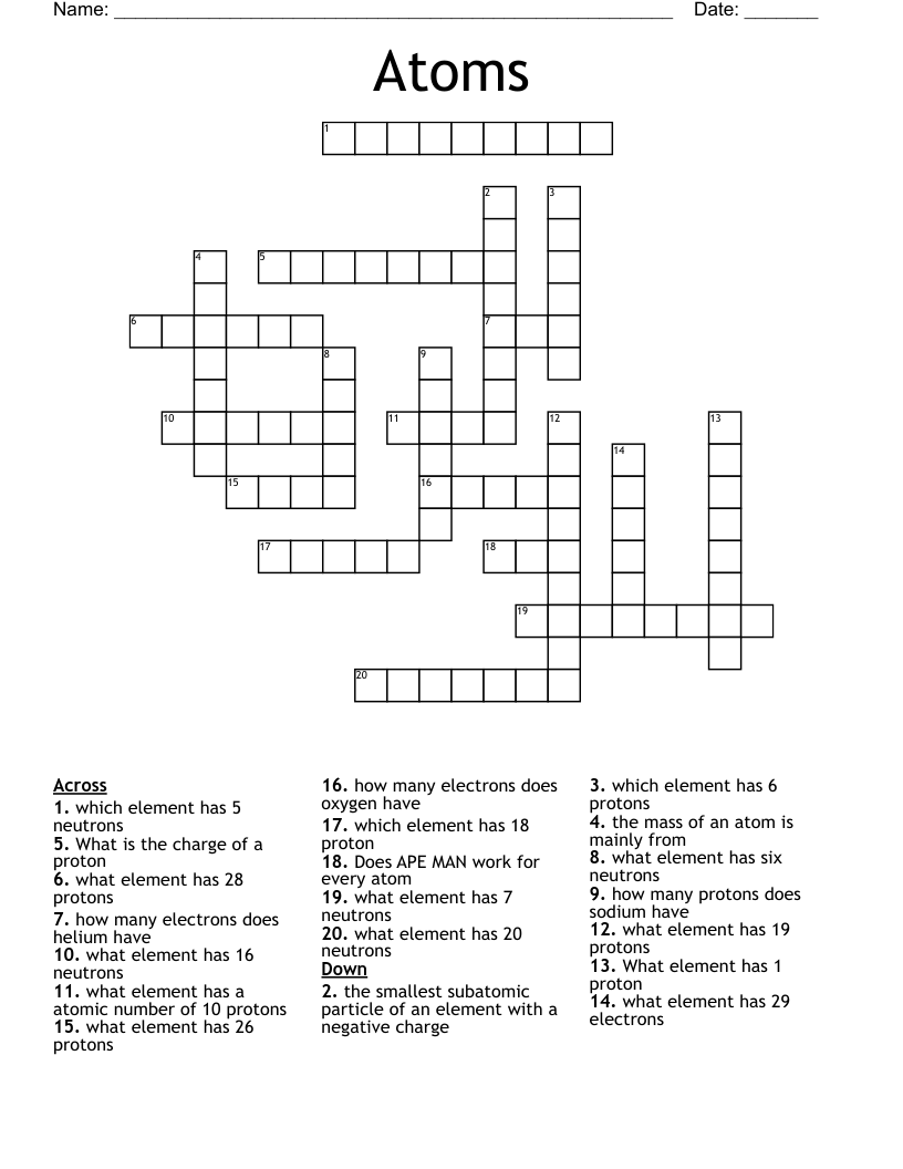 Periodic Table Crossword Puzzle Answers I Have 26 Protons Elcho Table