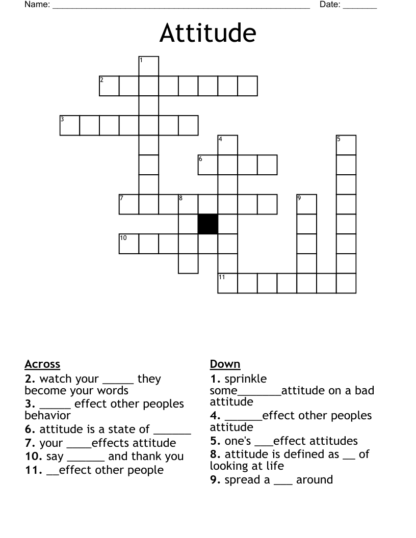 Attitude Crossword WordMint