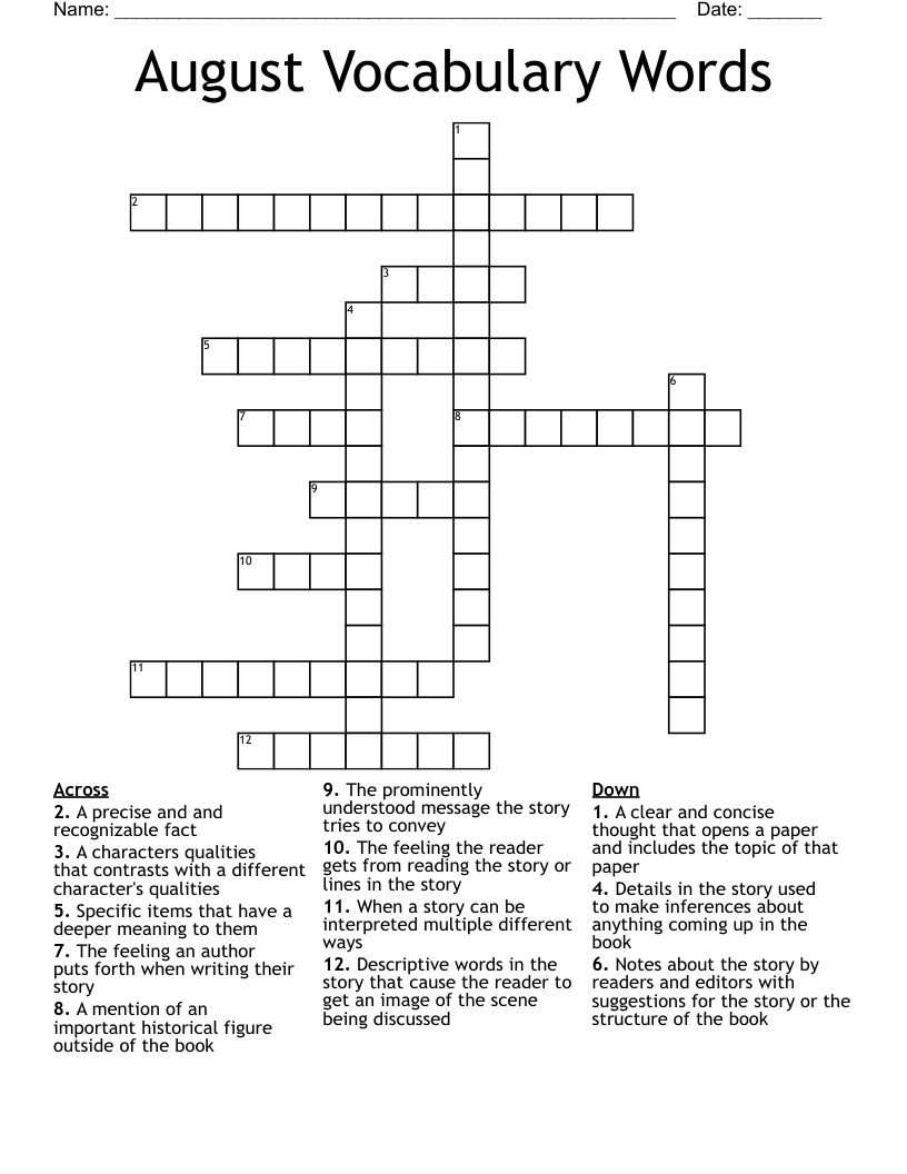 Books & Literature Crosswords, Word Searches, Bingo Cards WordMint