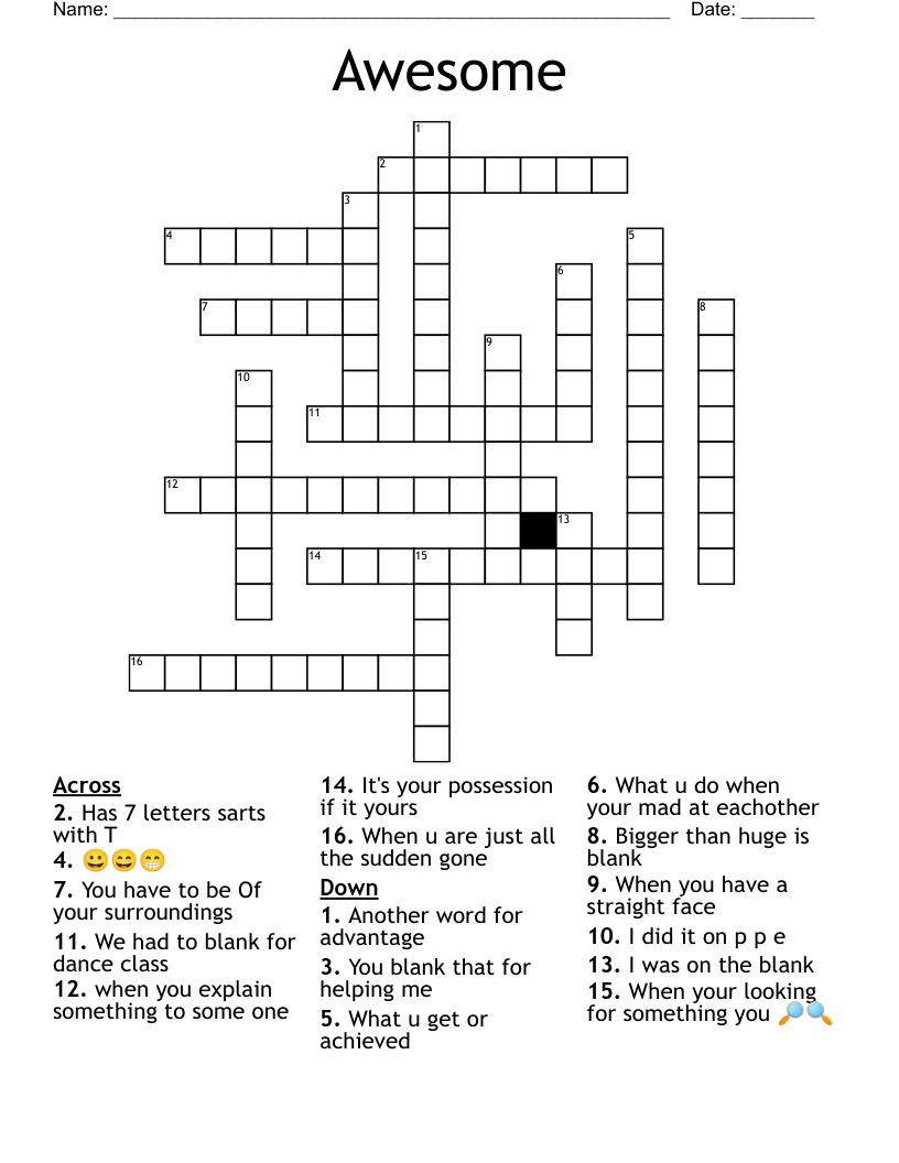 Awesome Crossword WordMint