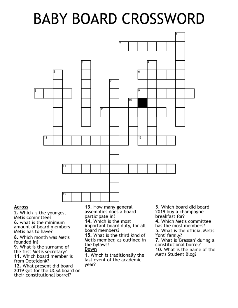BABY BOARD CROSSWORD WordMint