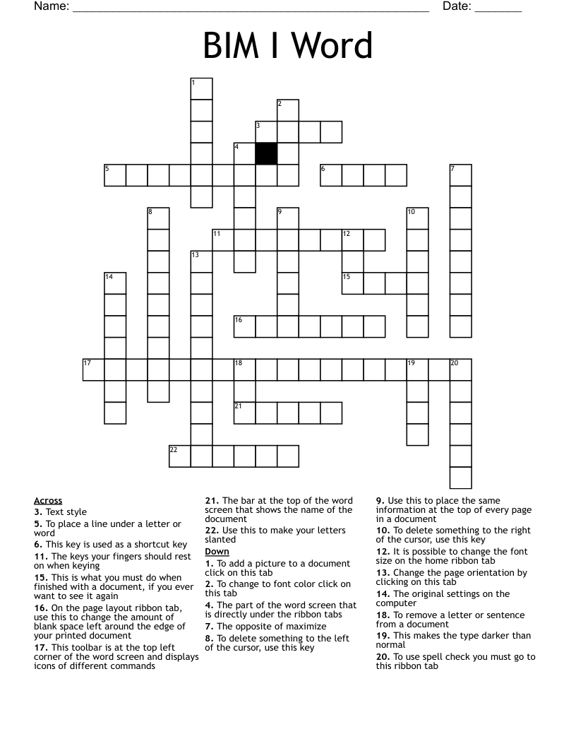 Long Vowel Sounds Crossword WordMint
