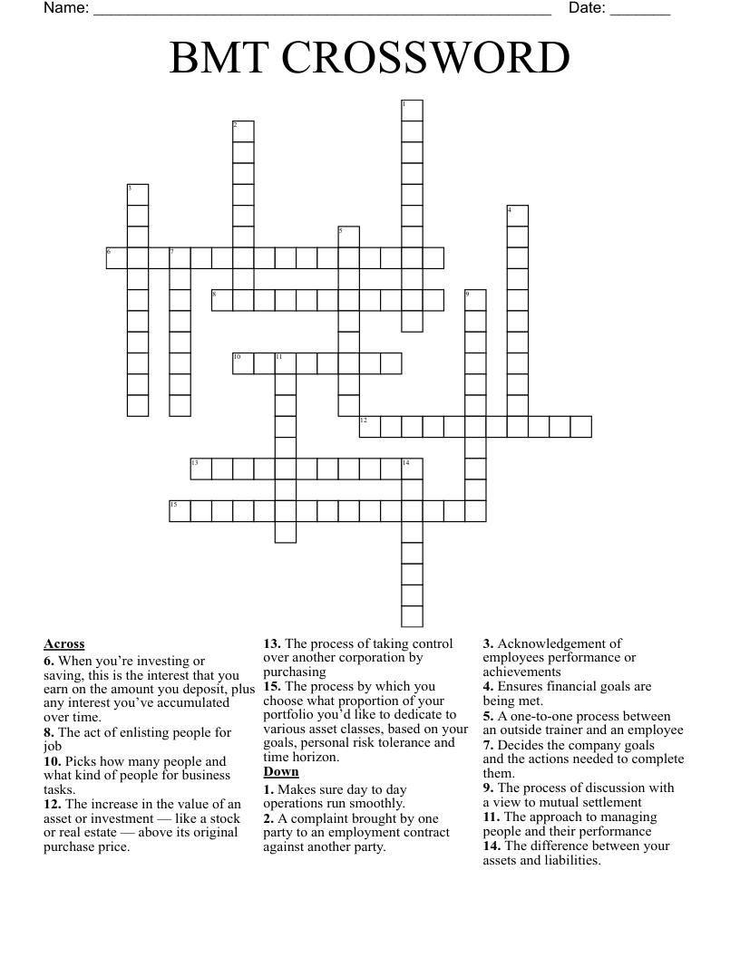 HR TERMINOLOGY Crossword WordMint