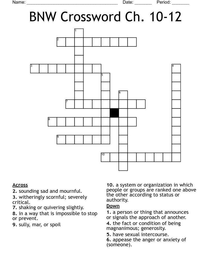 TGATG unit 6 Crossword WordMint