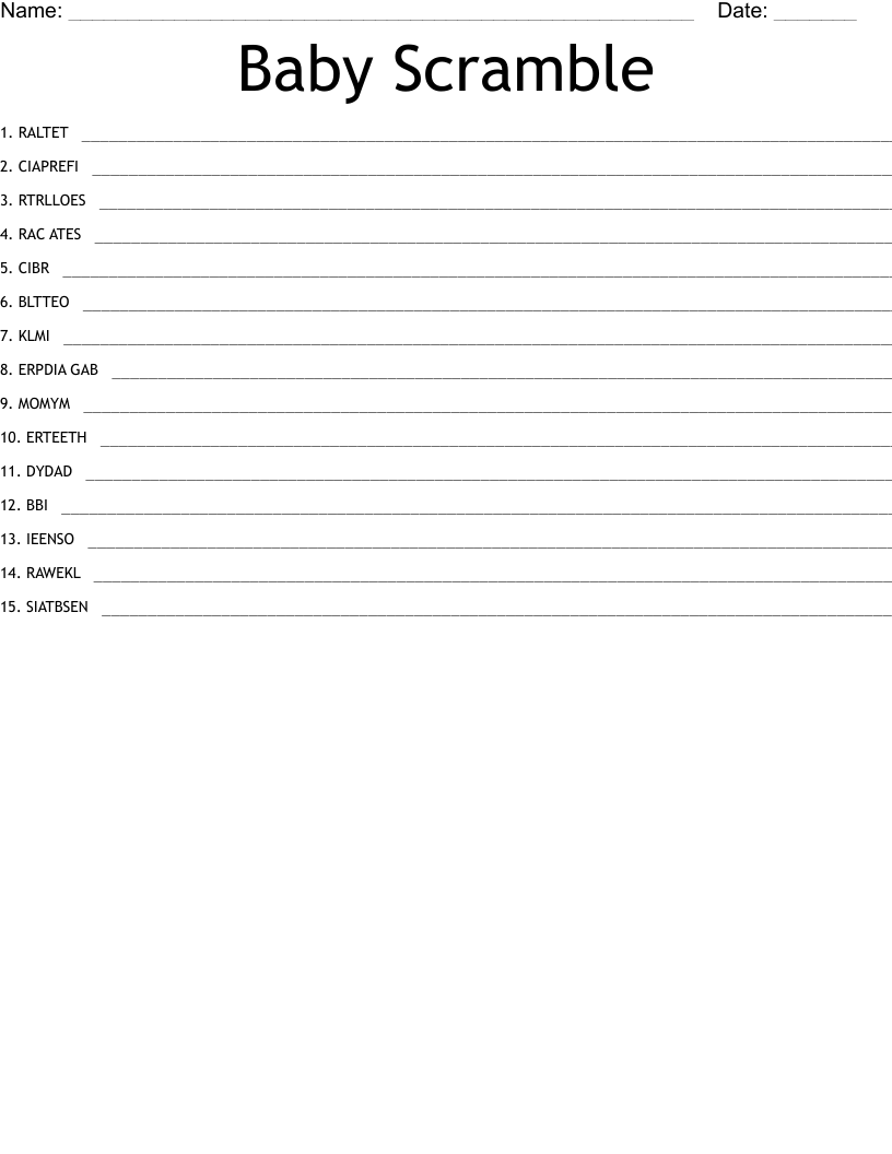 Baby Scramble WordMint