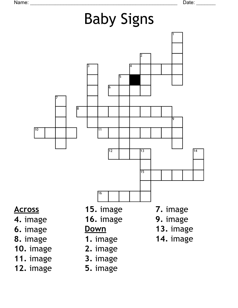 Baby Signs Crossword WordMint