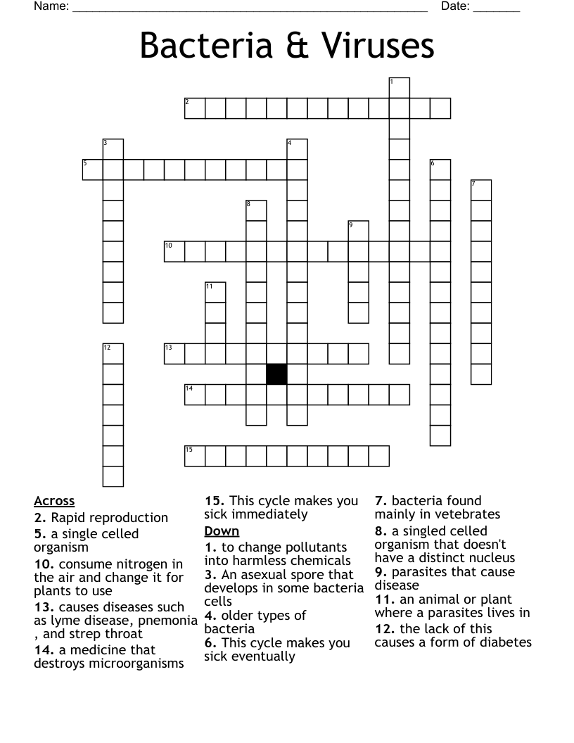 Bacteria & Viruses Crossword WordMint