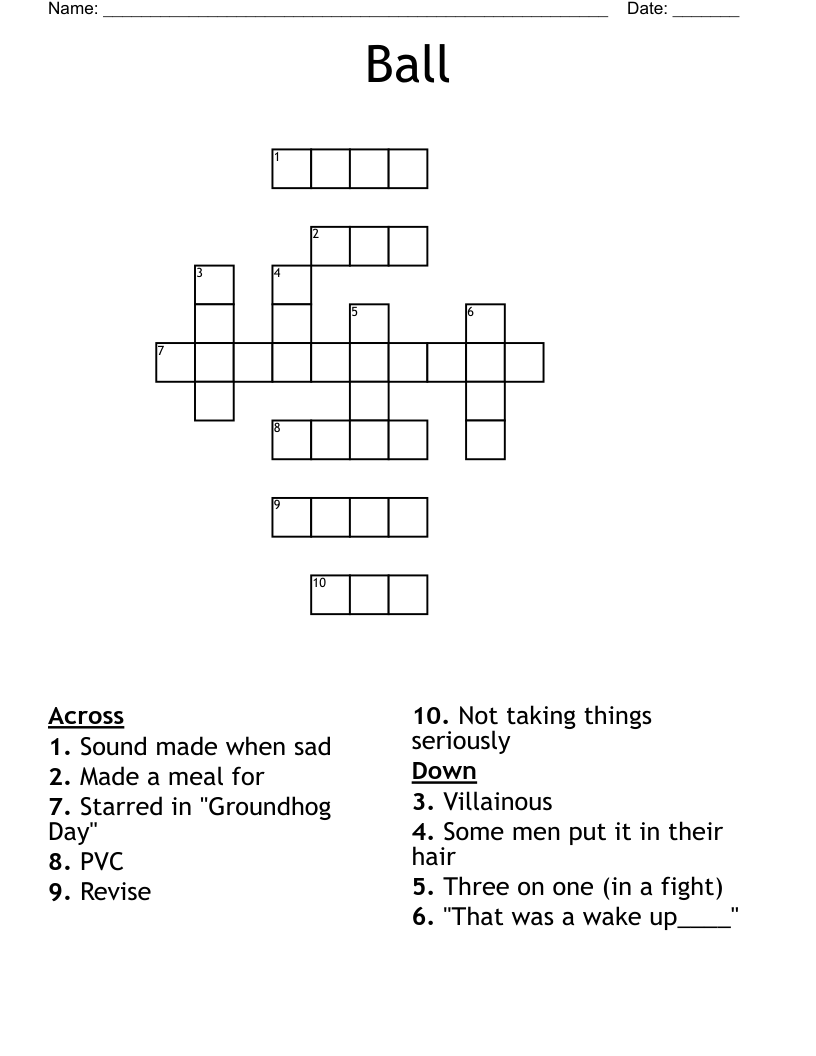 Ball Crossword WordMint
