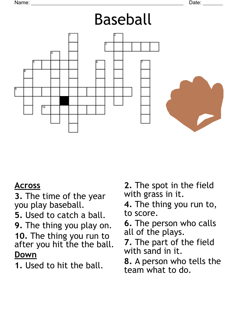 Baseball Crossword WordMint