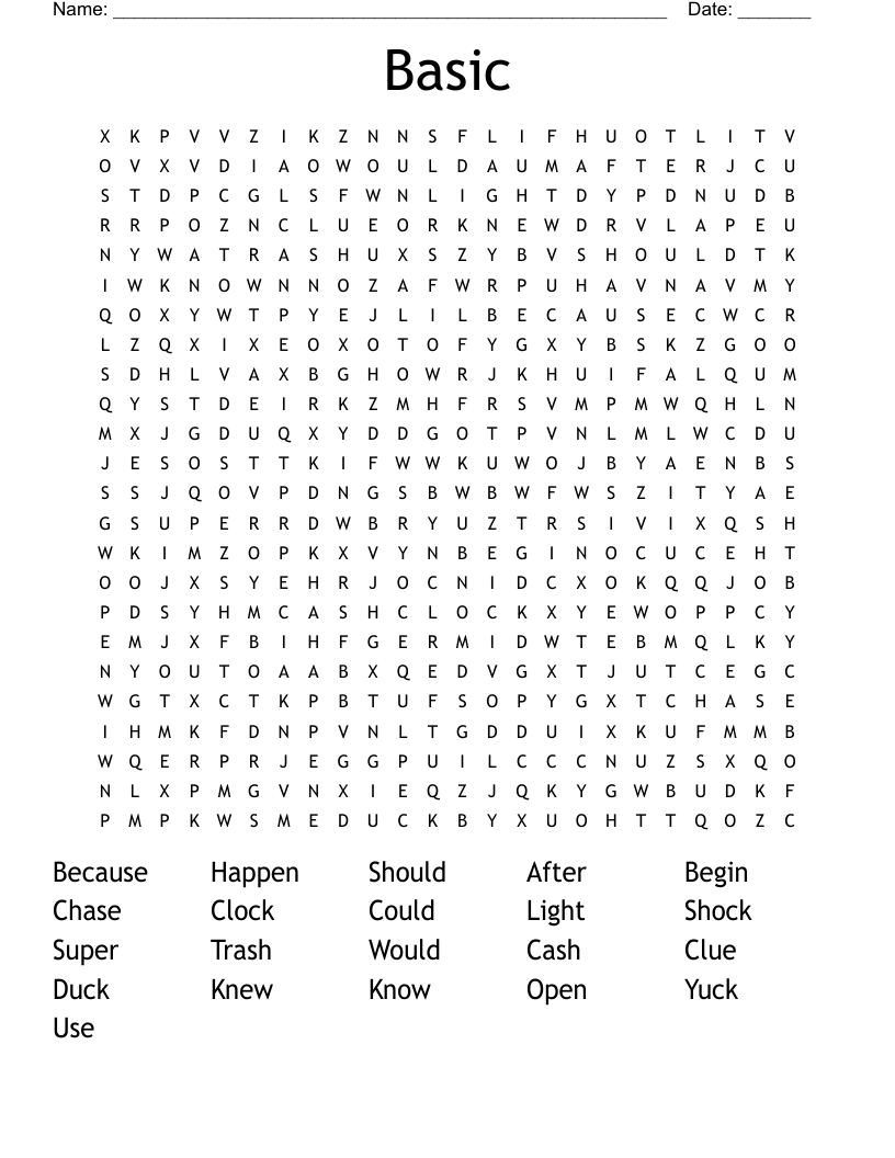 Basic Word Search - WordMint